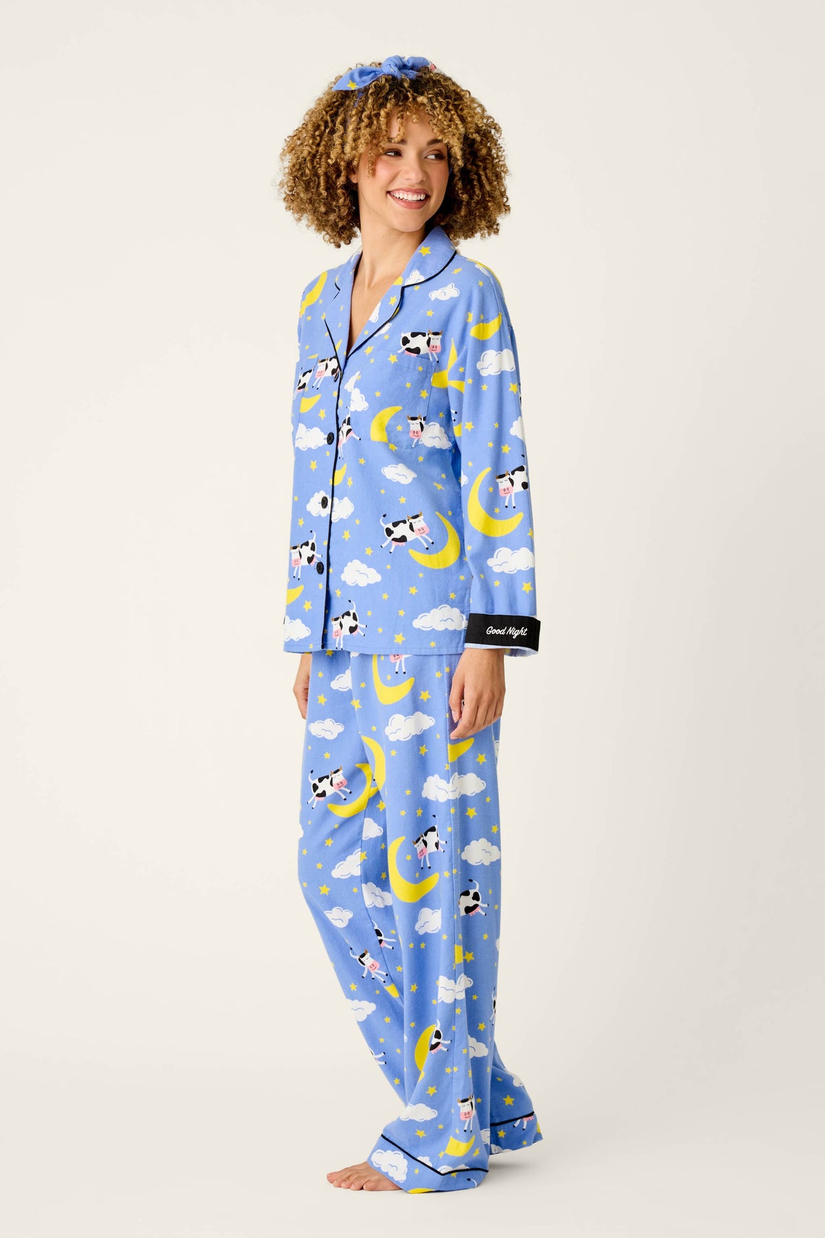 Cows Jumping Over the Moon 3-Piece Flannel PJ Set - PERI