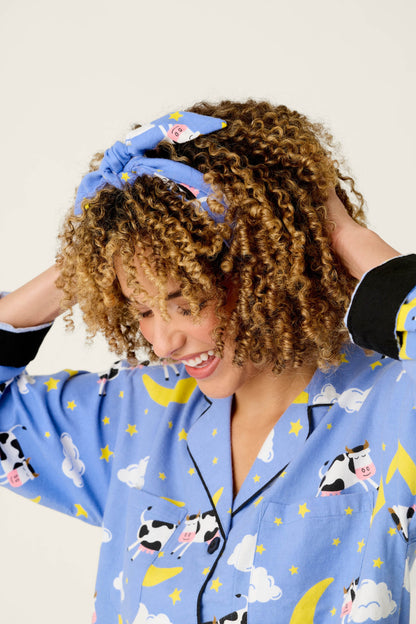 Cows Jumping Over the Moon 3-Piece Flannel PJ Set - PERI