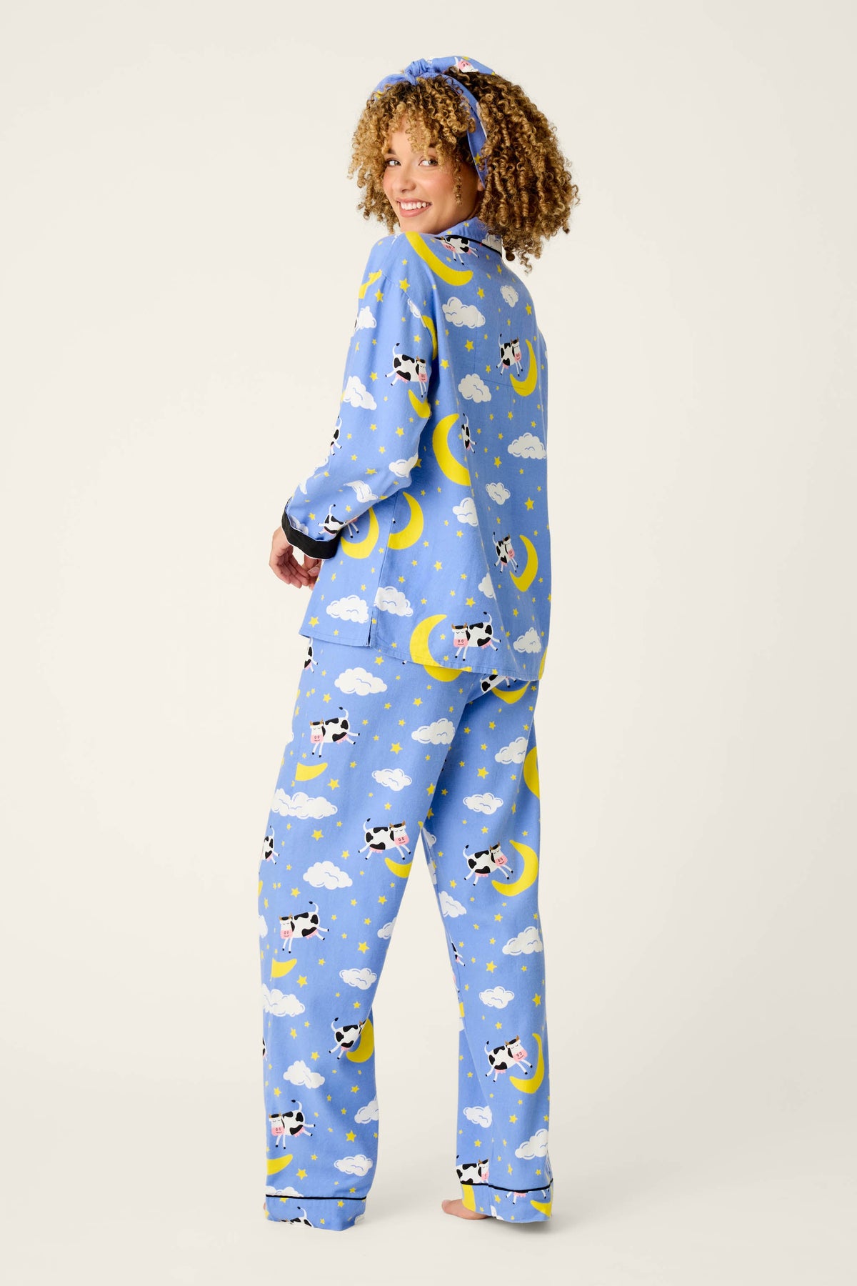 Cows Jumping Over the Moon 3-Piece Flannel PJ Set - PERI