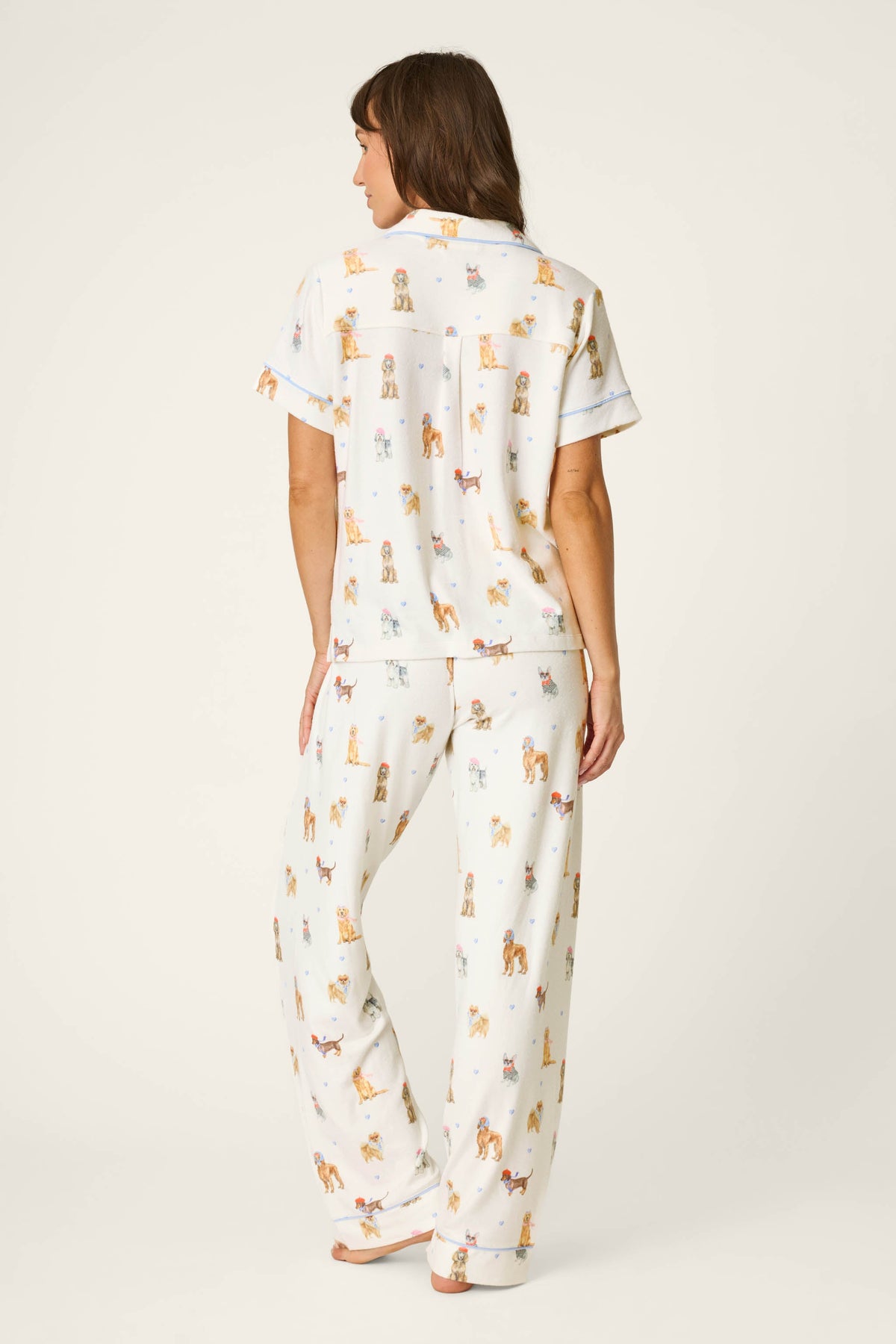 Meet Me in Pawris Dog Print 3-Piece PJ Set - IVORY