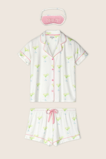 Margarita Mama Spicy Sips 3-Piece Short PJ Set - IVORY