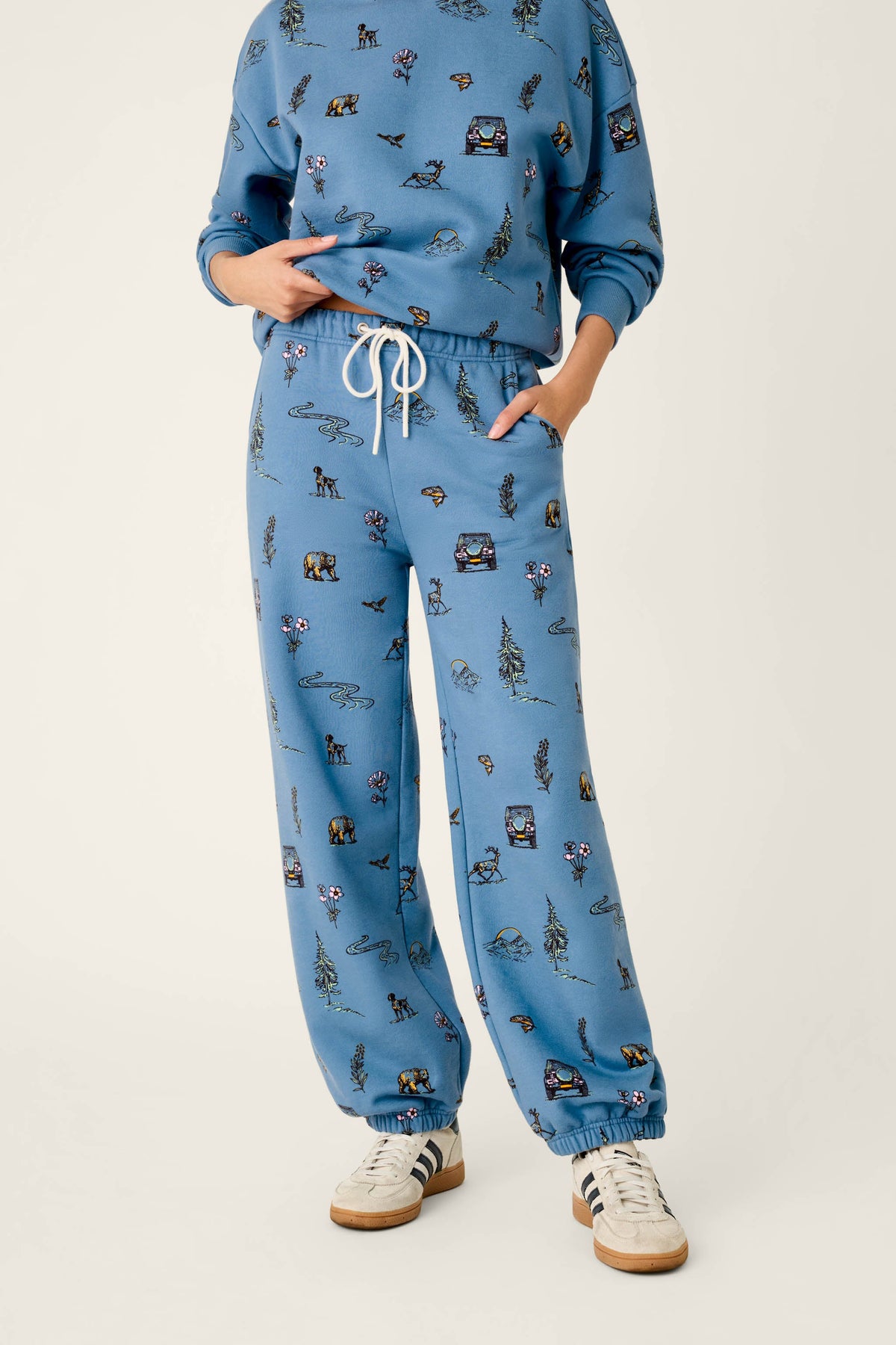 Nature Is My Therapy Nature Print Good Hang Joggers - LIGHT STEEL