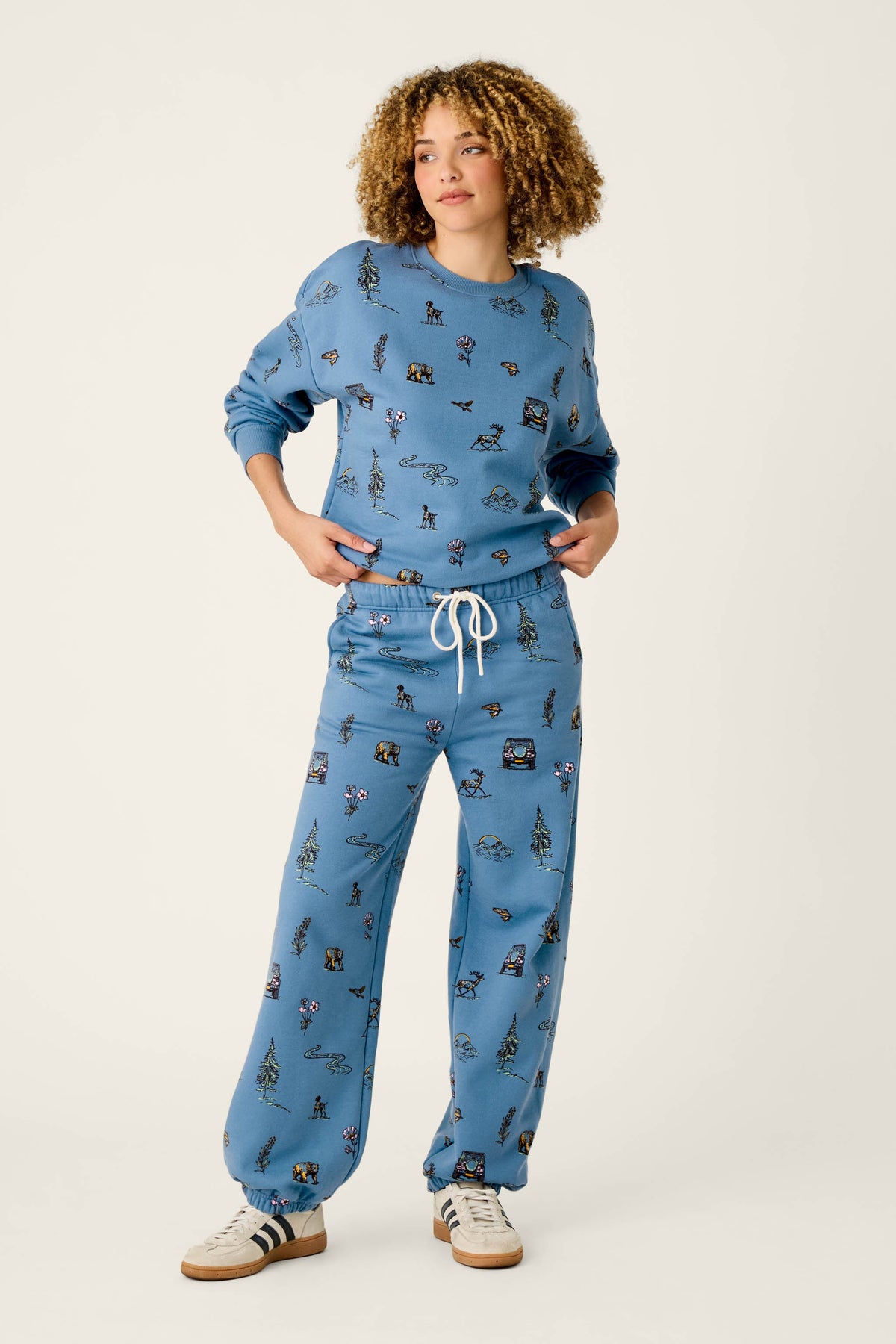 Nature Is My Therapy Nature Print Good Hang Joggers - LIGHT STEEL