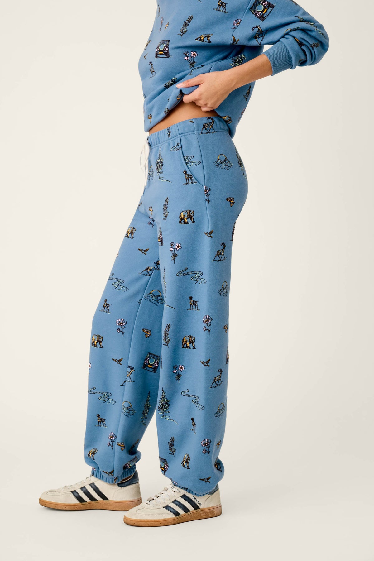 Nature Is My Therapy Nature Print Good Hang Joggers - LIGHT STEEL