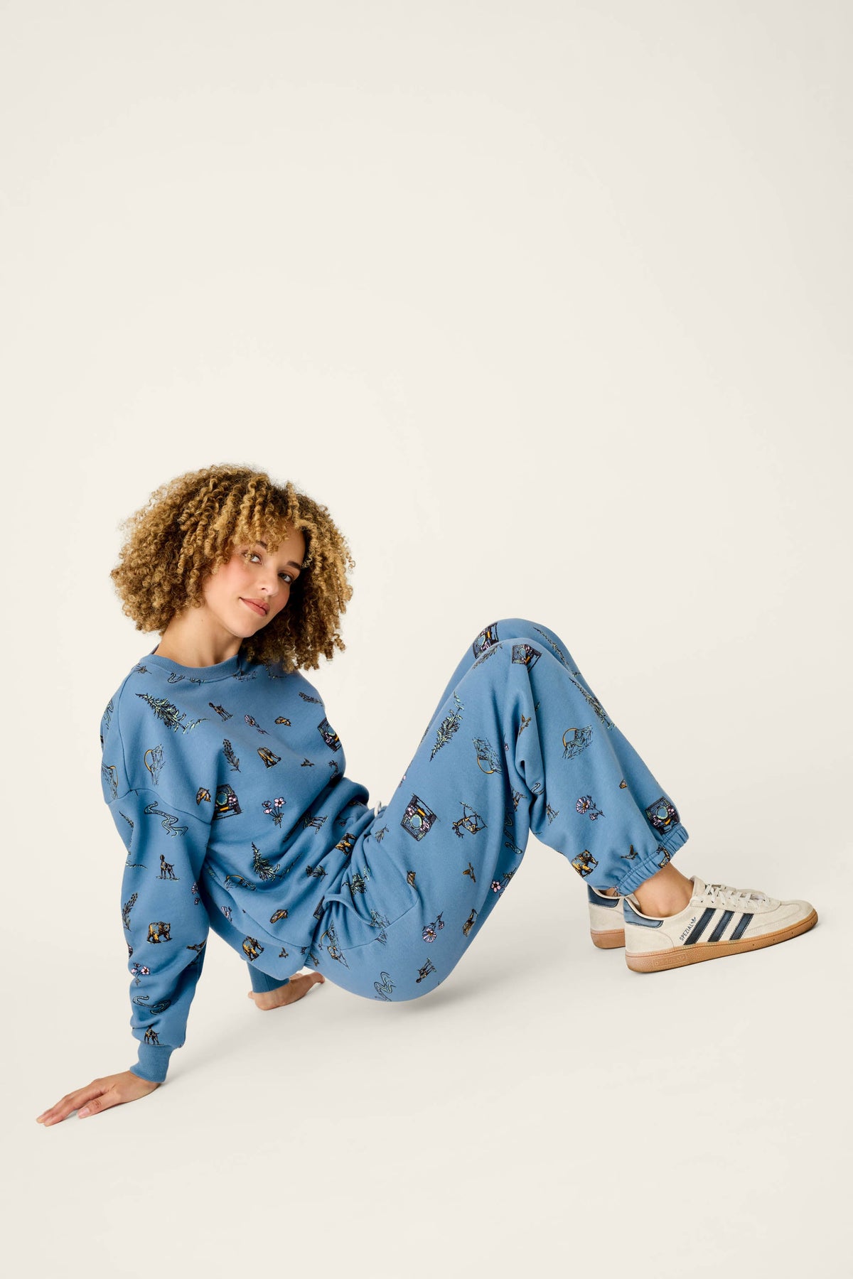 Nature Is My Therapy Nature Print Good Hang Joggers - LIGHT STEEL