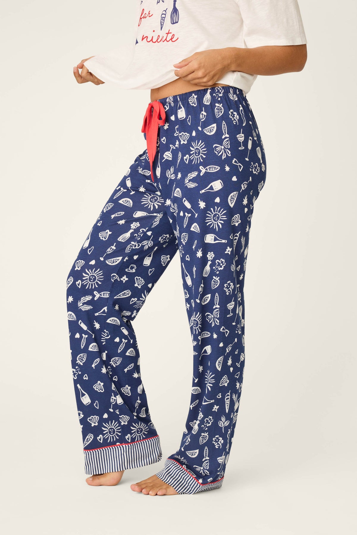 Playful Prints Al Fresco Bistro Pajama Pants - DARK NAVY