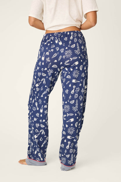Playful Prints Al Fresco Bistro Pajama Pants - DARK NAVY