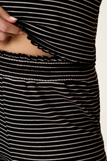 Pretty Stripes Onyx Pointelle Pajama Pants - ONYX