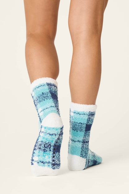 Plaid About You Blue & Green Plaid Socks - BLUE GREEN