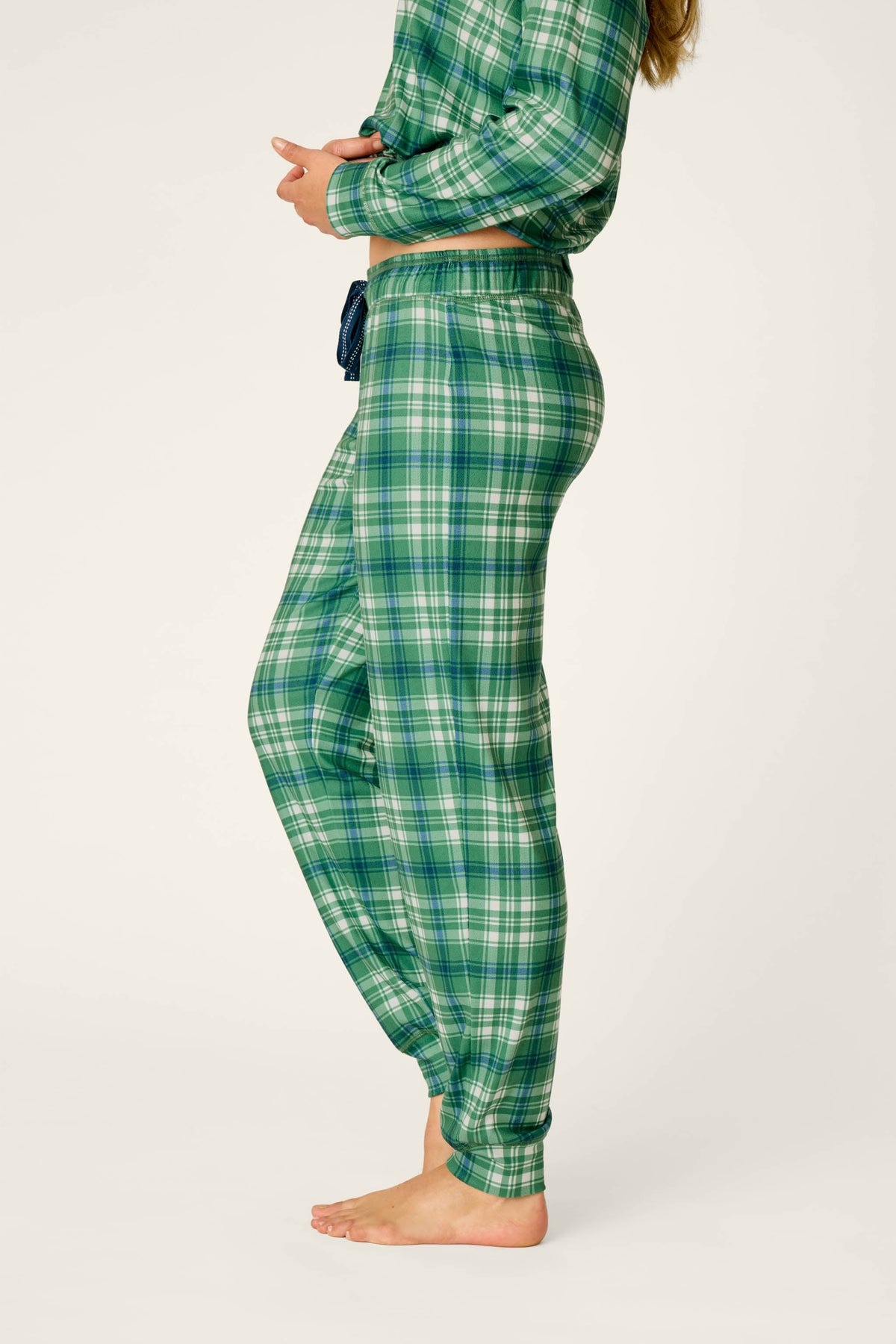 Plaid About You Blue & Green Plaid Jogger Pajama Pants - BLUE GREEN