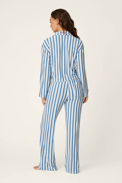 Soiree Dreams Blue Stripe Long Sleeve PJ Set - COAST