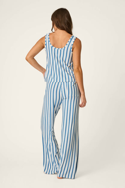 Soiree Dreams Blue Stripe Tank & Pants PJ Set - COAST