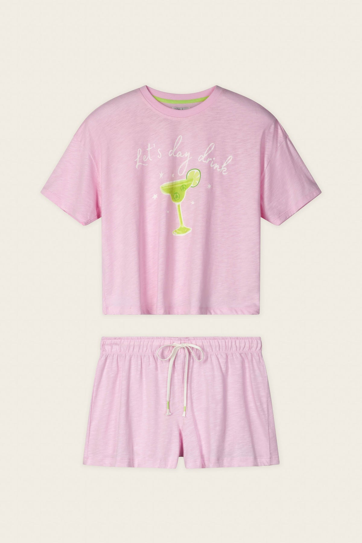 Softee "Let's Day Drink" Graphic Print Short PJ Set - TULIP