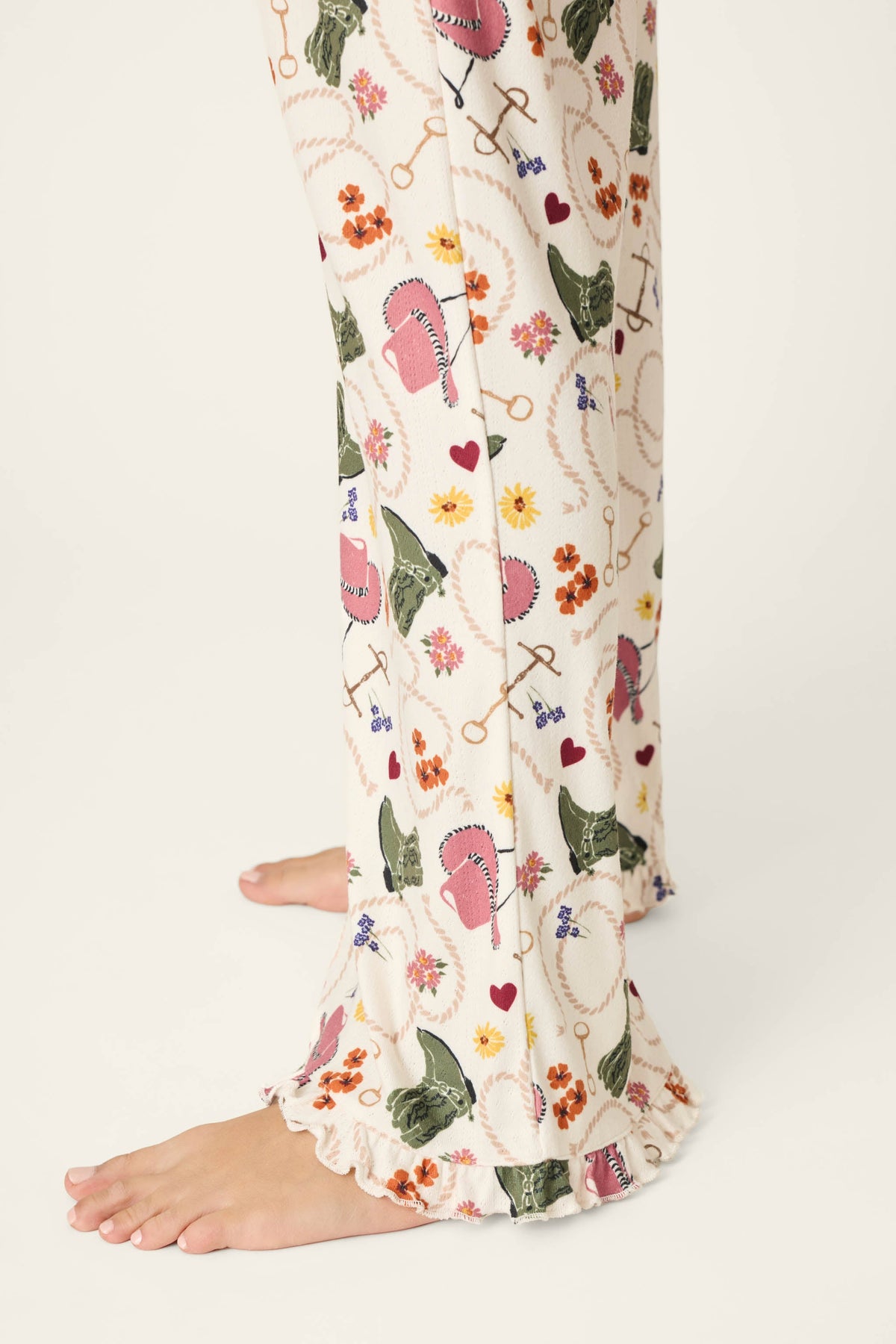 Saddle Up Western Print Pajama Pants - NUDE