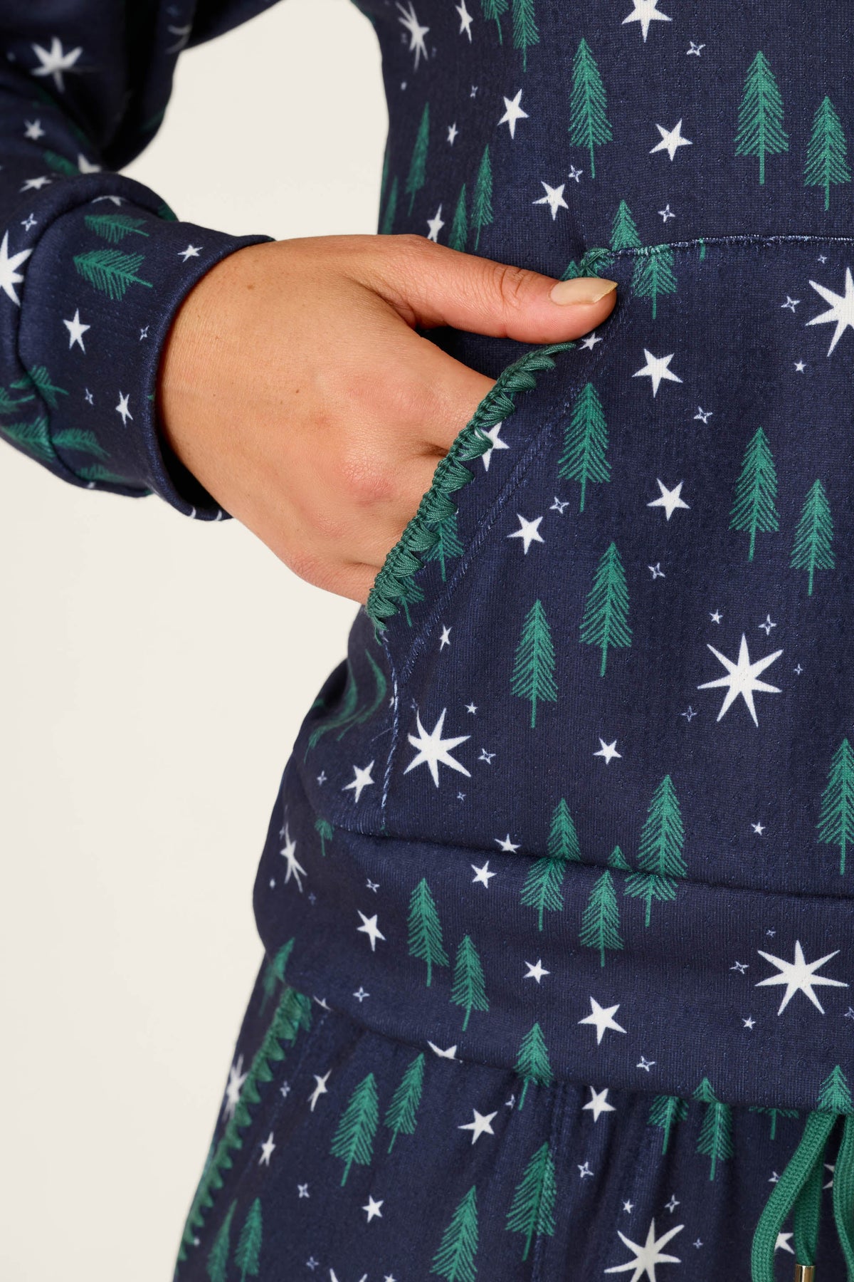 Under the Stars Magical Forest Print Hoodie - BLUE INK