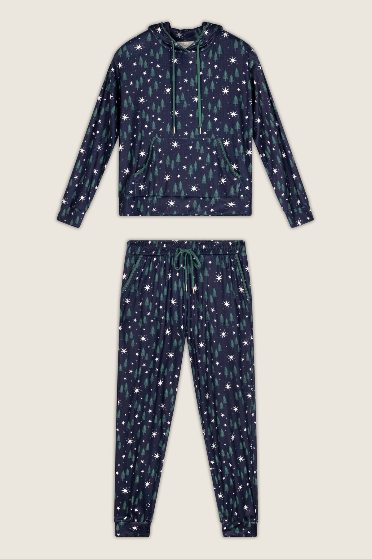 Under the Stars Magical Forest Print Hoodie & Jogger Set - BLUE INK