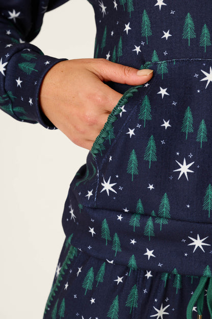Under the Stars Magical Forest Print Hoodie & Jogger Set - BLUE INK