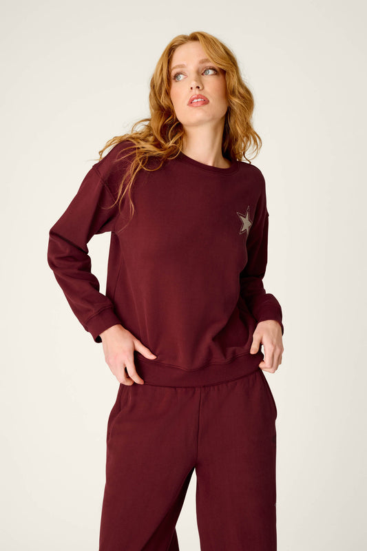 Western Ways Dark Wine Simone Sweatshirt - DARK WINE