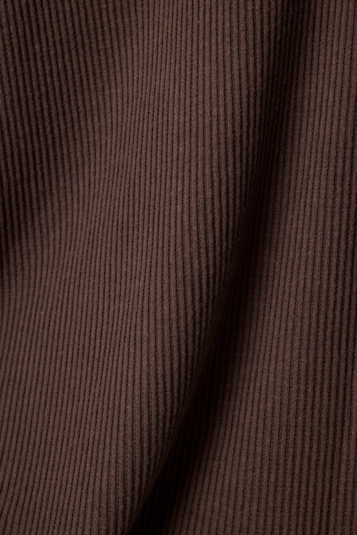 Textured Essentials Chocolate Brown Long Sleeve Top - CHOCOLATE
