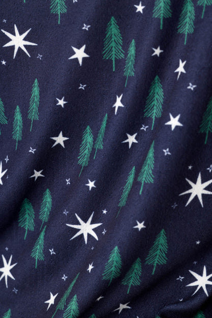Under the Stars Magical Forest Print Hoodie - BLUE INK