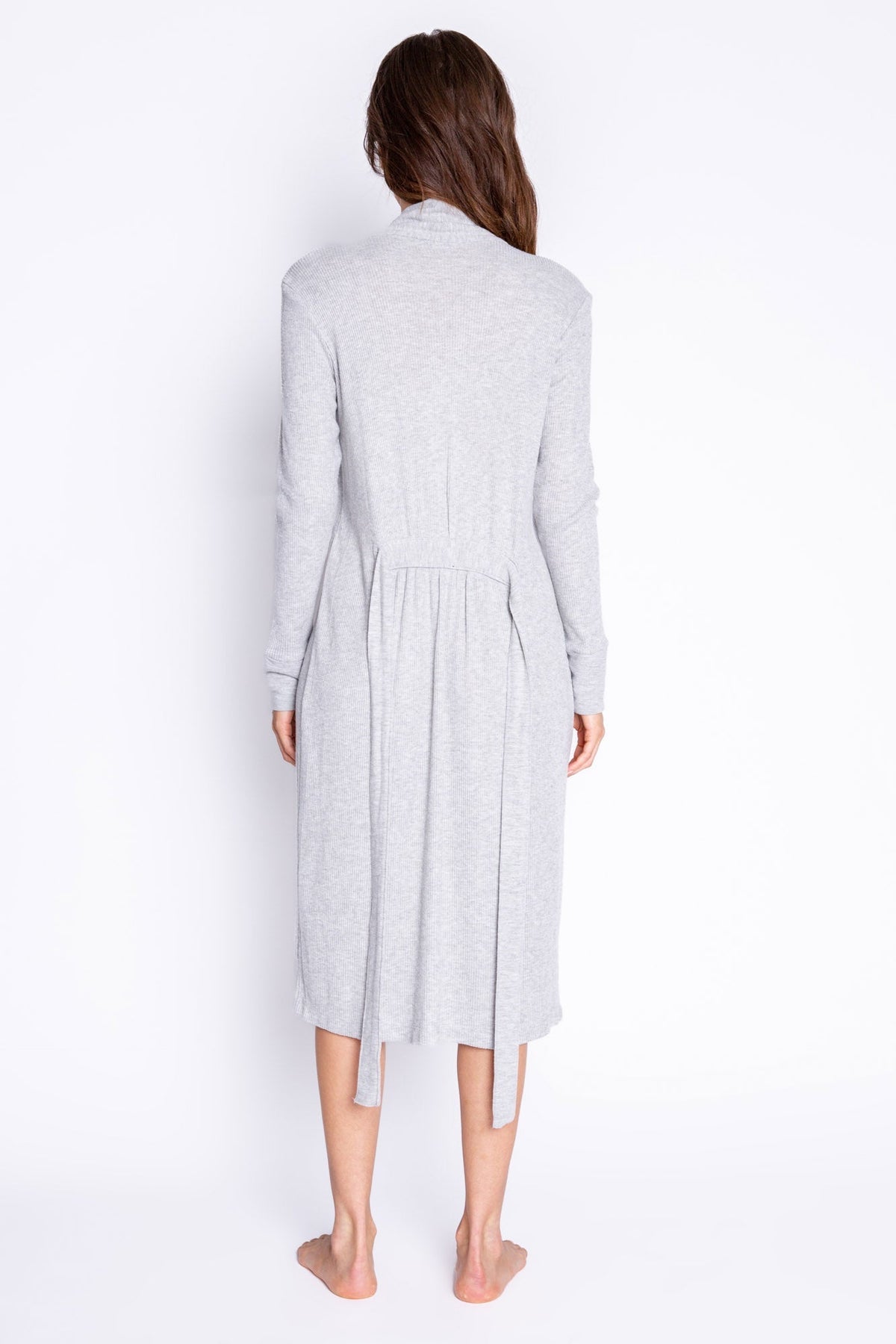 Textured Essentials Heather Grey Robe - Heather Grey