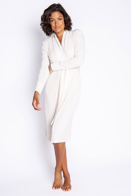 Textured Essentials Stone Robe - Stone