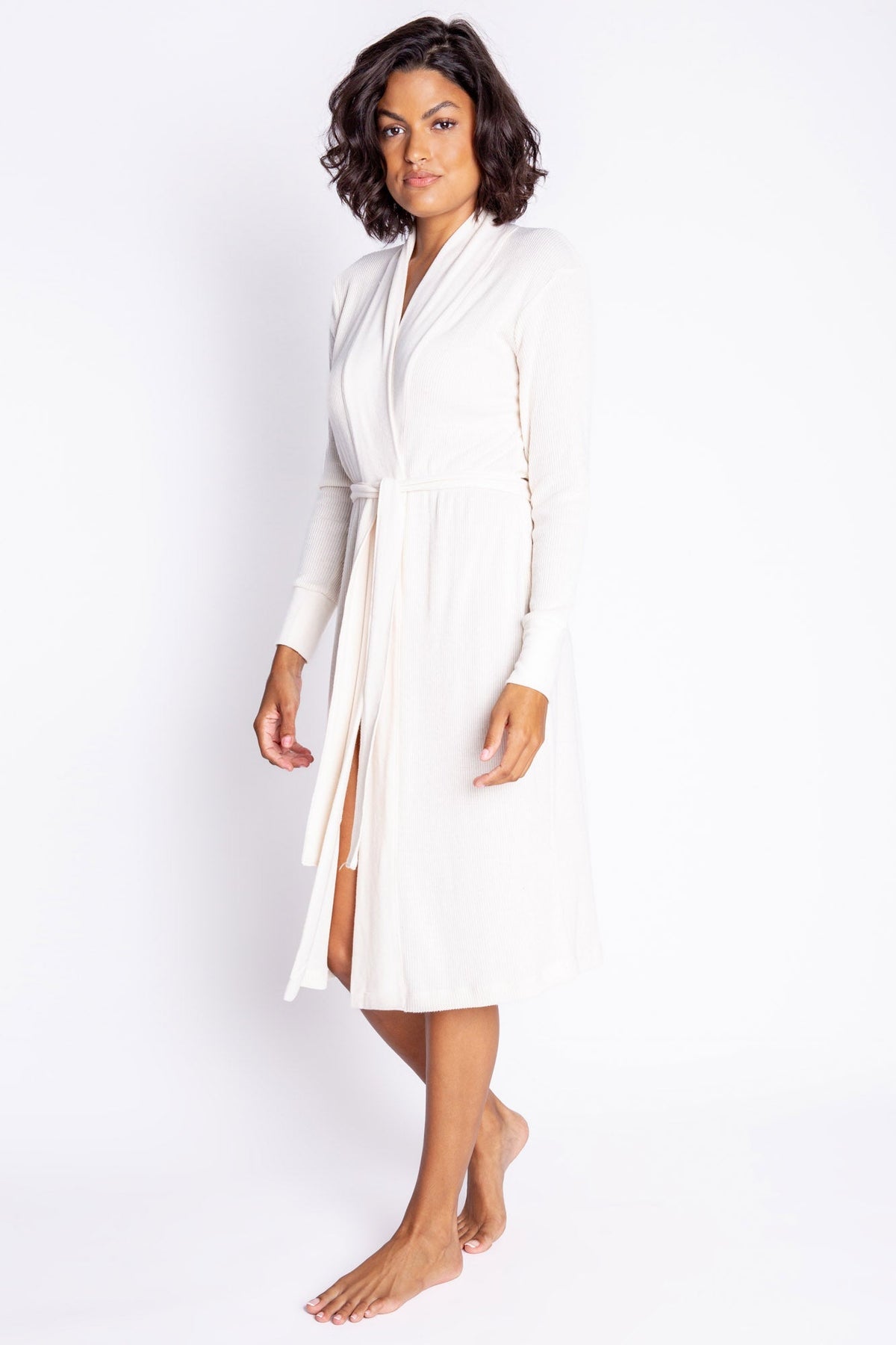 Textured Essentials Stone Robe - Stone